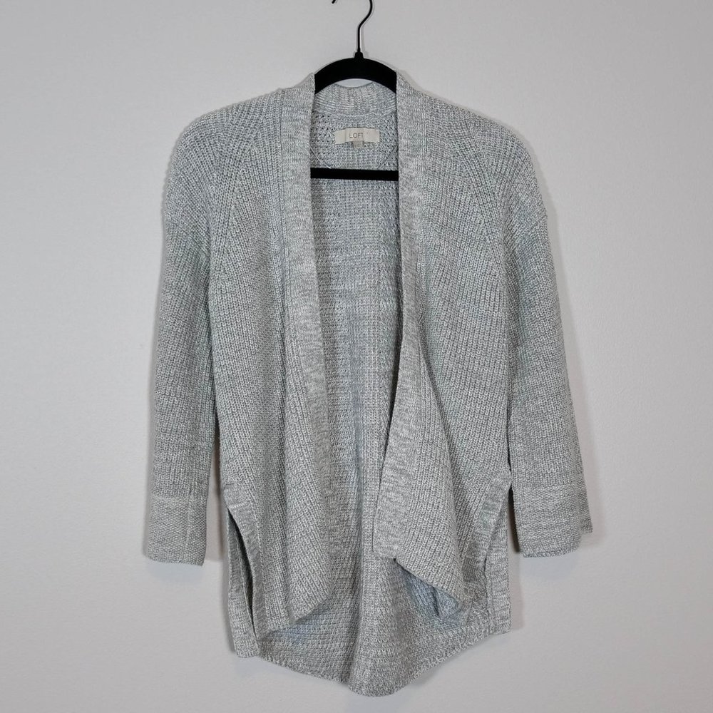 LOFT Cardigan | 100% Cotton | Size Small | Gray